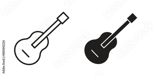 Guitar icon elements. A modern flat and line icons set