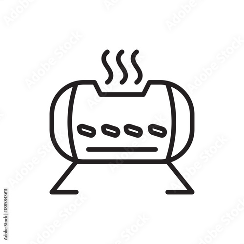 Grain dryer icon. Harvest stabilization and post-harvest technology, represents moisture reduction equipment, industrial crop drying systems, grain storage safety, and essential agritech preservation.