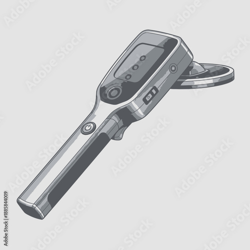 Handheld Metal Detector Security Wand Vector Illustration for Airport Security and Safety Inspection