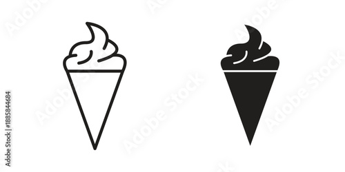 Ice cream icon elements. A modern flat and line icons set