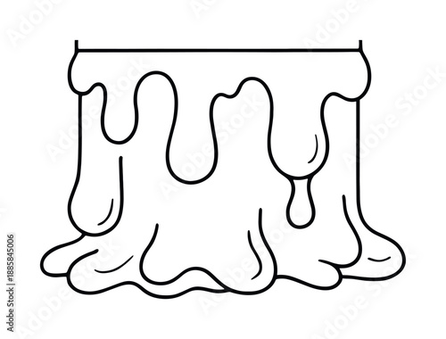 Candle Wax Coloring. Candle wax texture study children?s coloring book illustration, outlined drawing, close-up of gentle wax drips with playful smooth shapes,