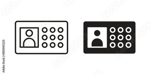 Interphone icon elements. A modern flat and line icons set