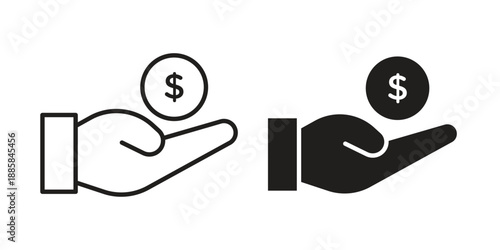 Investment icon elements. A modern flat and line icons set