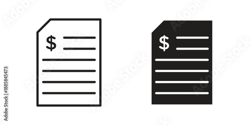 Invoice icon elements. A modern flat and line icons set