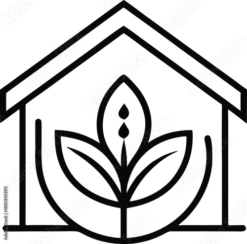 Greenhouse icon design element. Linear style vectors
