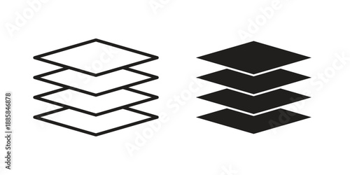 Layers icon elements. A modern flat and line icons set