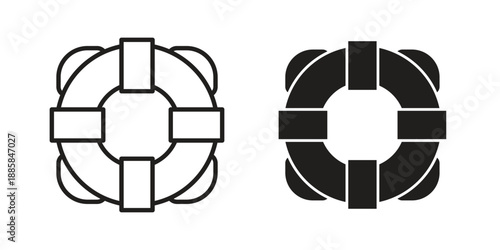 Life buoy icon elements. A modern flat and line icons set