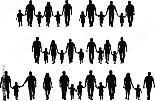 family, parenthood, childhood, togetherness, bonding, love, care, unity, protection, support, trust, walking, silhouettes, people, relationship, lifestyle, connection, harmony, generation, happiness