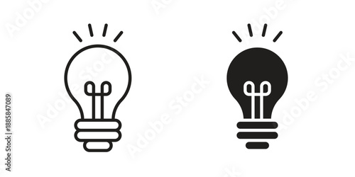 Light bulb icon elements. A modern flat and line icons set