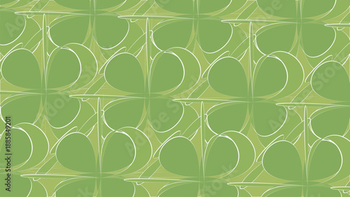 Green seamless floral pattern with leafy shapes for decorative wallpaper and textile design