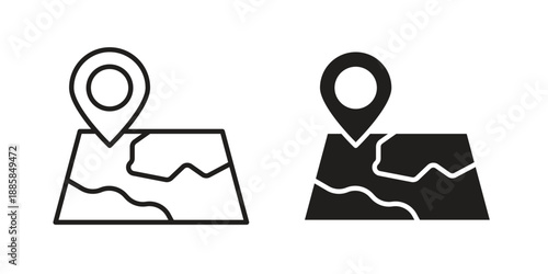 Map icon elements. A modern flat and line icons set