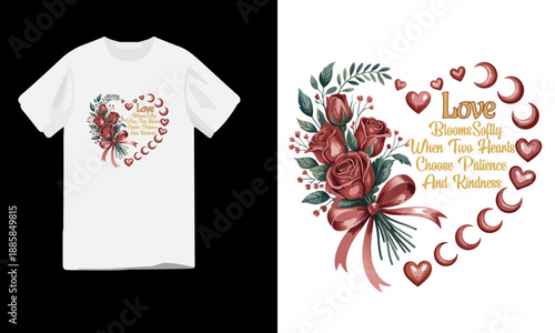 Love Speaks in Letters – Minimal Valentine Typography T-Shirt with Romantic Heart Motifs for February 14 Couples FashionValentine’s Day Love 
Typography T-Shirt Design Collection with Heart.