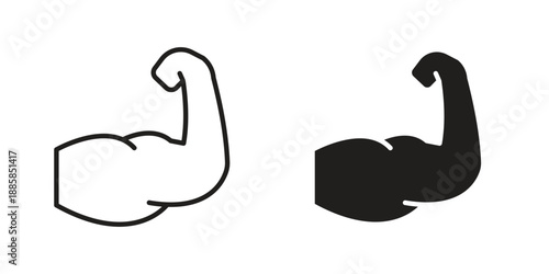 Muscle icon elements. A modern flat and line icons set