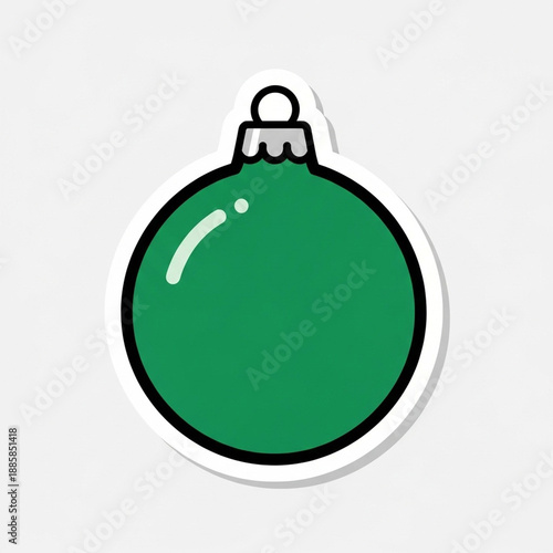 Green Christmas Ornament Sticker Icon Festive Holiday Decoration