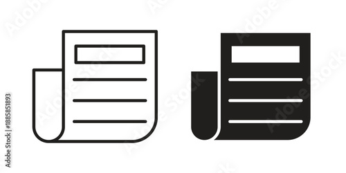 News icon elements. A modern flat and line icons set