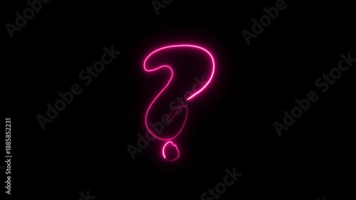Wallpaper Mural Neon Question Mark Icon – Help, FAQ and Inquiry Concept Abstract Illustration, Web UI Icon. Torontodigital.ca