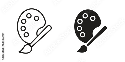 Paint icon elements. A modern flat and line icons set