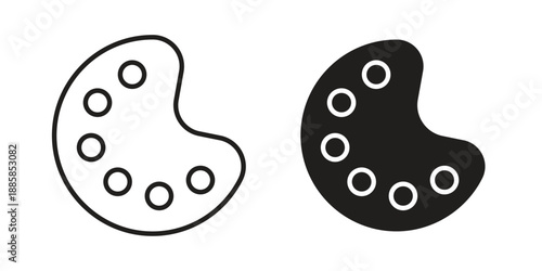 Palette icon elements. A modern flat and line icons set