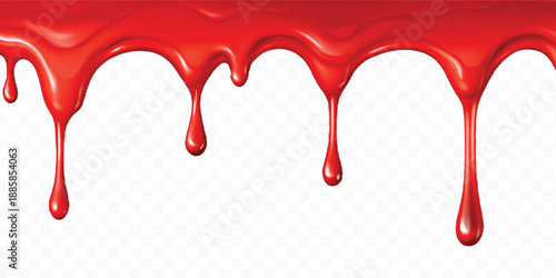 realistic 3d liquid paint dripping down in different color style isolated on transparent background
