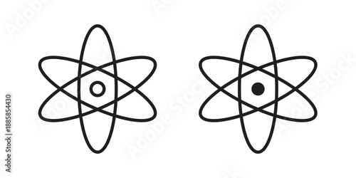 Physics icon elements. A modern flat and line icons set