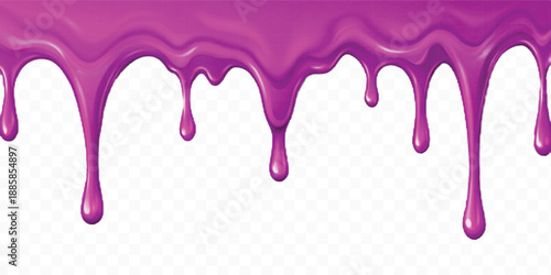 realistic 3d liquid paint dripping down in different color style isolated on transparent background