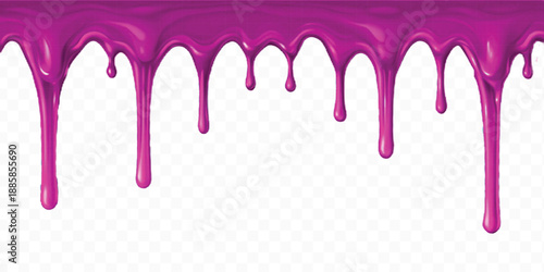 realistic 3d liquid paint dripping down in different color style isolated on transparent background