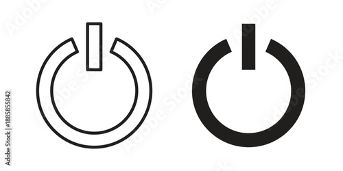 Power button icon elements. A modern flat and line icons set