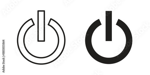 Power button icon elements. A modern flat and line icons set