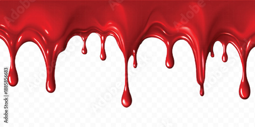 realistic 3d liquid paint dripping down in different color style isolated on transparent background