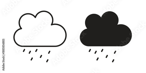 Rain icon elements. A modern flat and line icons set