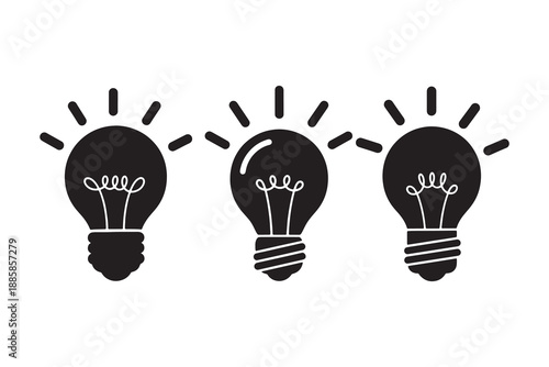 Creative idea lightbulb icons set
