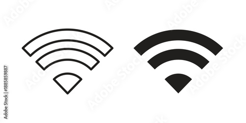 Signals icon elements. A modern flat and line icons set