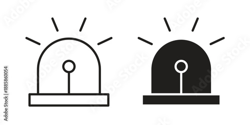 Siren icon elements. A modern flat and line icons set