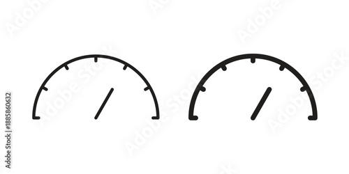 Speedometer icon elements. A modern flat and line icons set