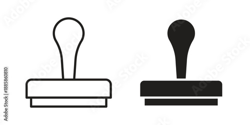 Stamp icon elements. A modern flat and line icons set