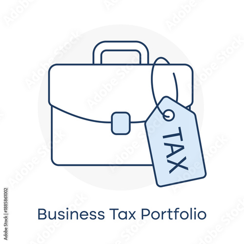 Business tax portfolio and corporate financial management icon with editable stroke.