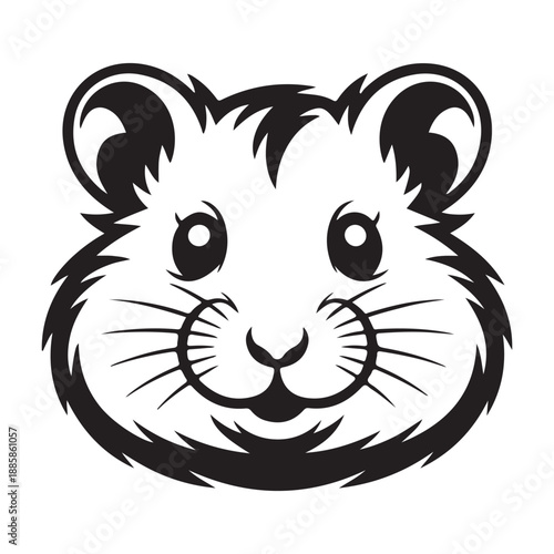 Minimal hamster face silhouette vector illustration for modern design