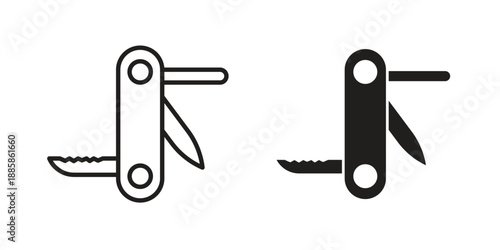 Swiss Knife icon elements. A modern flat and line icons set