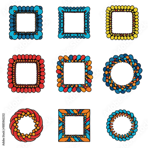 Colorful Fidget Spinner Frames and Shapes.