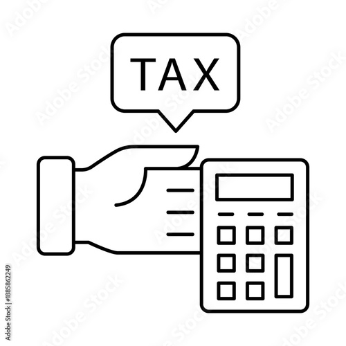 Income tax calculation and accounting estimation icon with editable stroke.