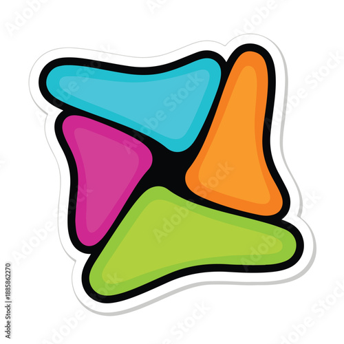 Colorful Fidget Toy with Four Pads.