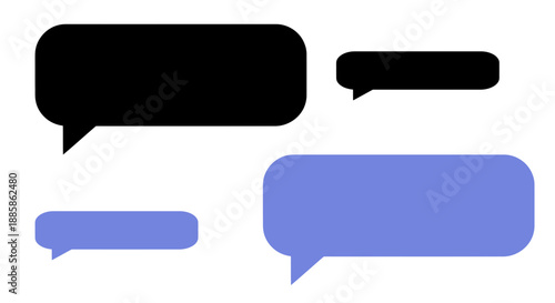 Chat bubble conversation communication interface design elements for digital messaging and online dialogue