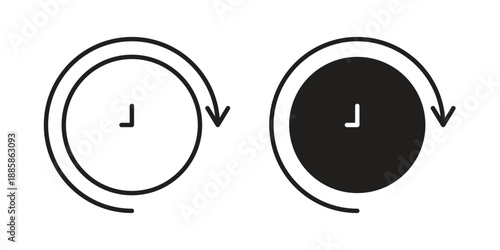 Time forward icon elements. A modern flat and line icons set