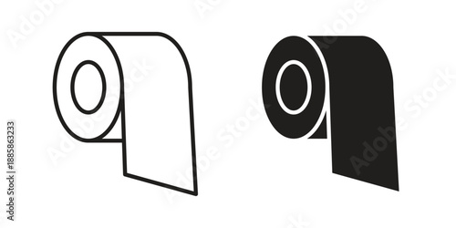 Toilet Paper icon elements. A modern flat and line icons set