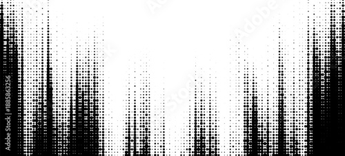 Vector retro grunge sound wave pattern. Audio equalizer halftone design with pulse effect
