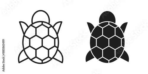 Tortoise icon elements. A modern flat and line icons set