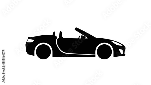 Vector illustration of a sleek modern convertible sports car graphic concept on transparent background