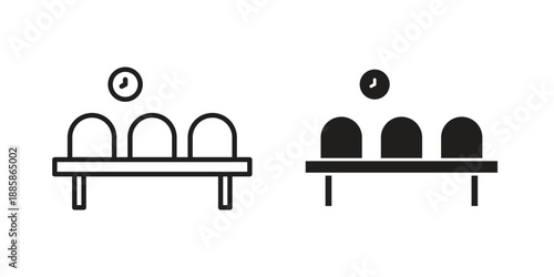 Waiting Room icon elements. A modern flat and line icons set
