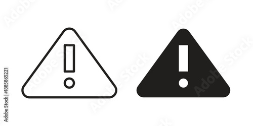 Warning icon elements. A modern flat and line icons set