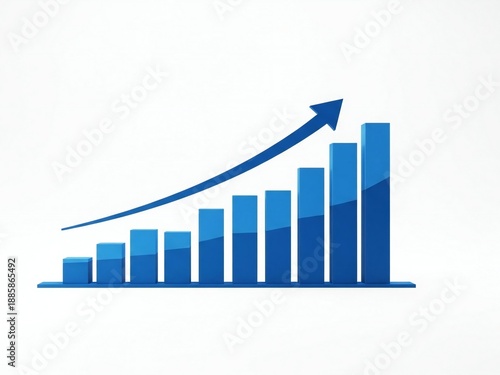 Free Download Upward growth trend demonstrated by increasing bar graph isolated on white background - GFXLoad